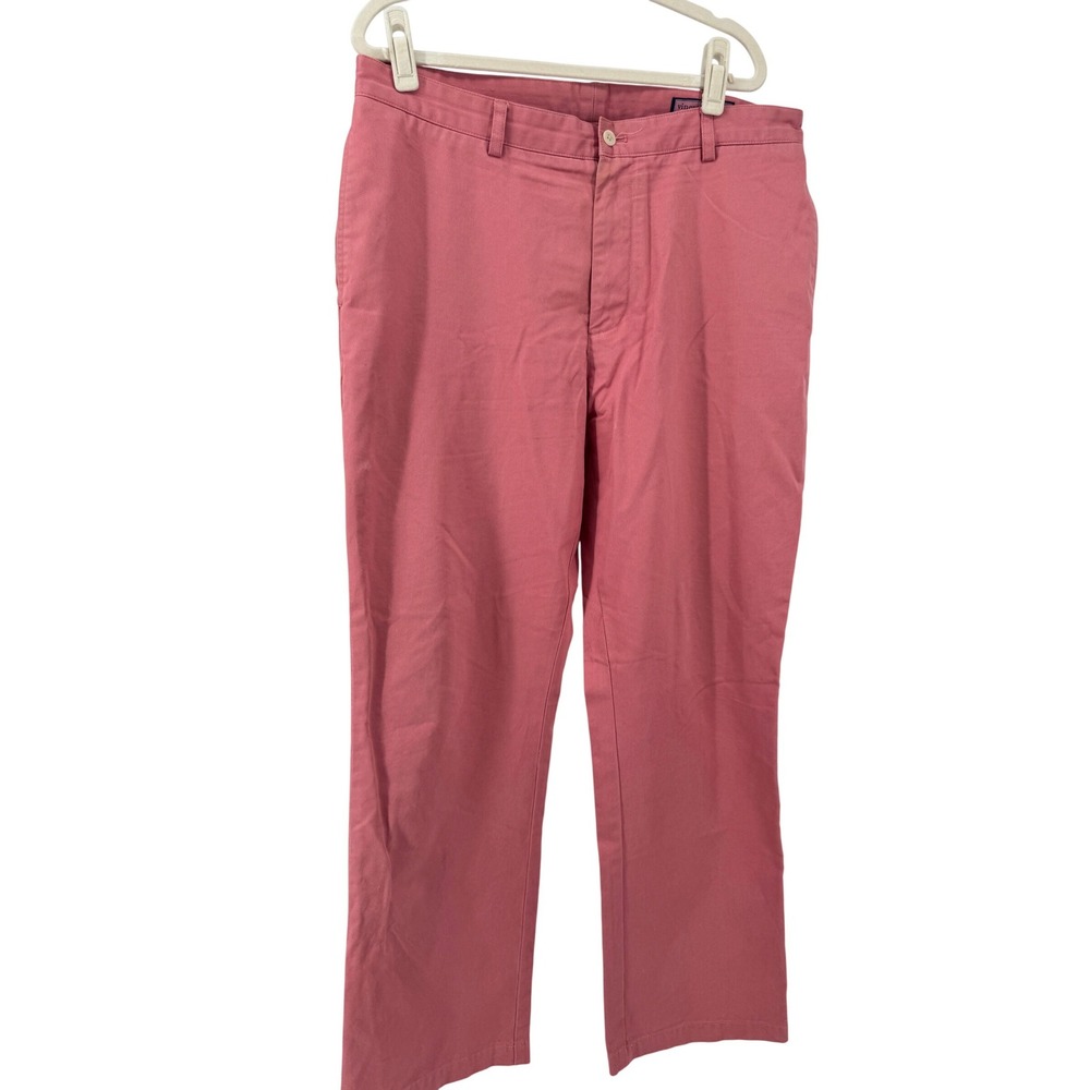 Vineyard Vines Pink Chino Pants Straight Fit Size 35x32 mens Golf Travel Preppy‎